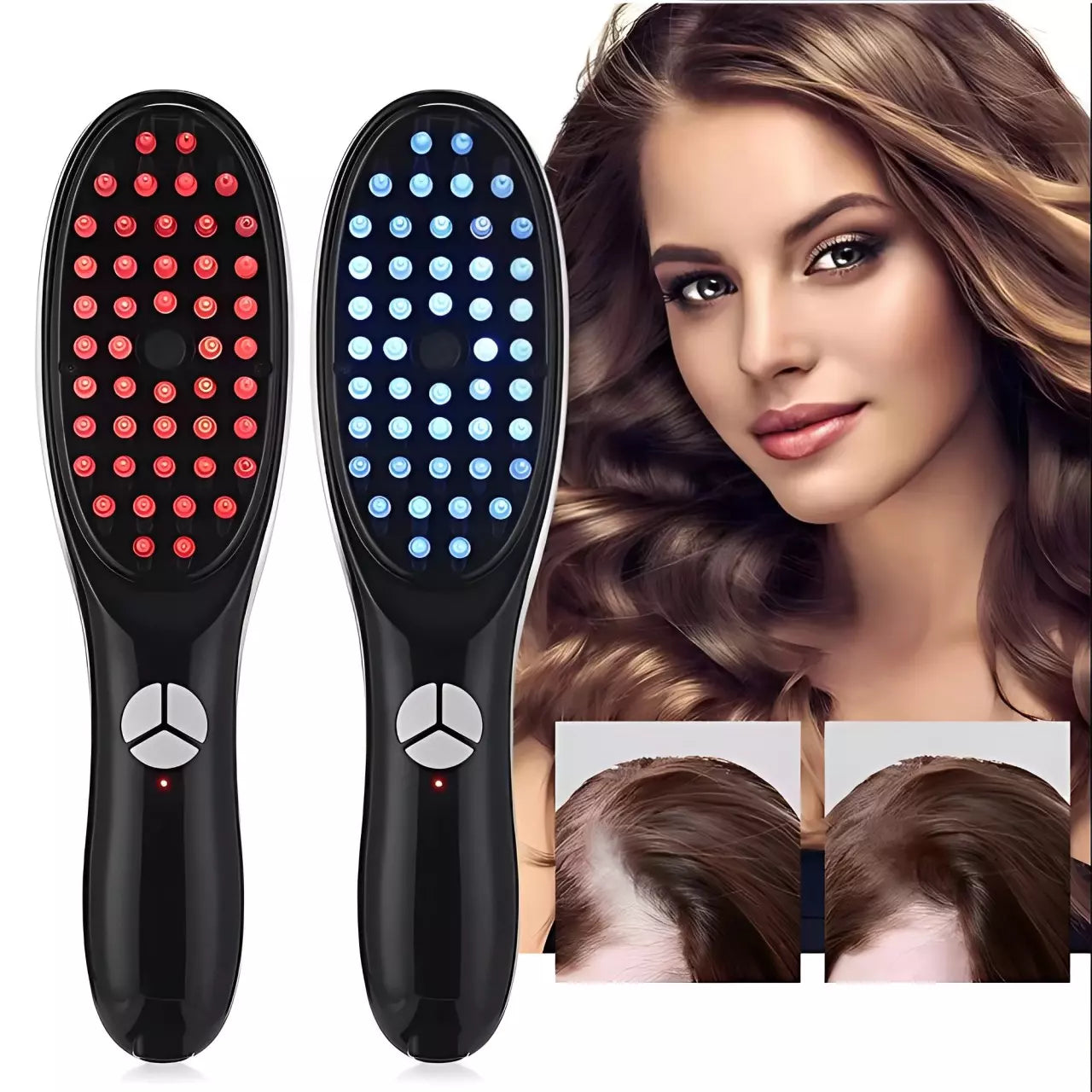 Escova de Cabelo Elétrica Para Terapia Capilar 4 em 1 - Evita Quedas de Cabelo