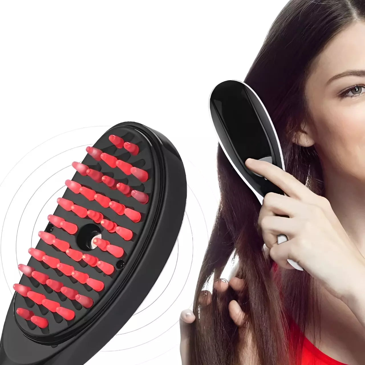 Escova de Cabelo Elétrica Para Terapia Capilar 4 em 1 - Evita Quedas de Cabelo