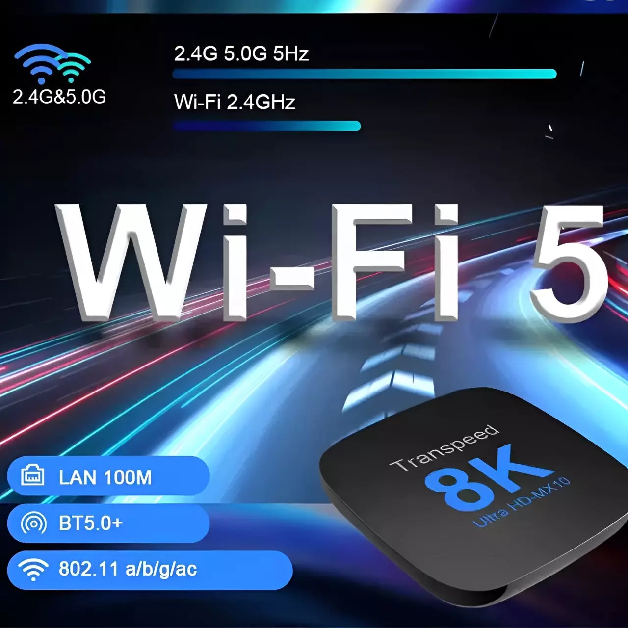 TV Box Android Transpeed 8K 64 GB - Eficiente, Prática e Portátil