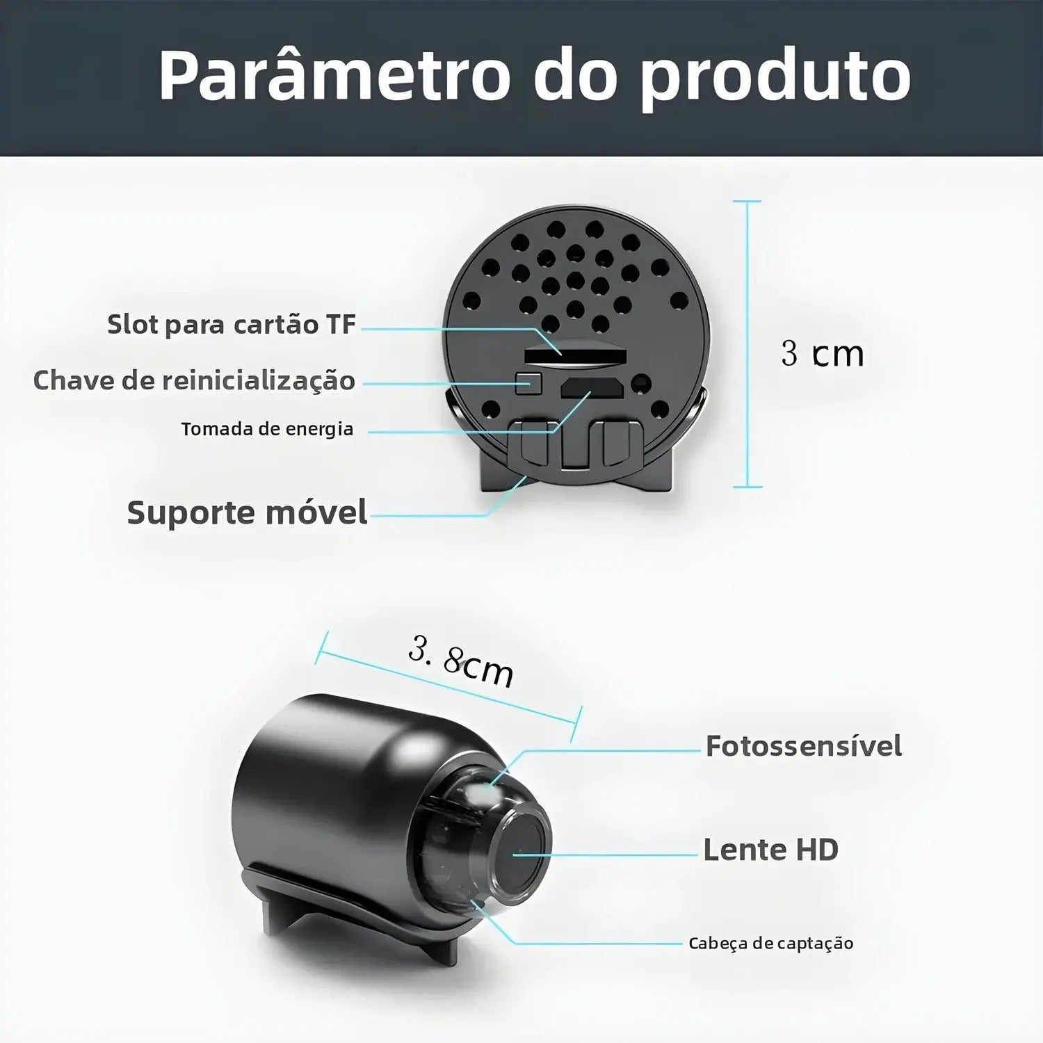 Kit 2 MicroCam Pro 4K – Mini Câmera de Segurança Ultra Discreta