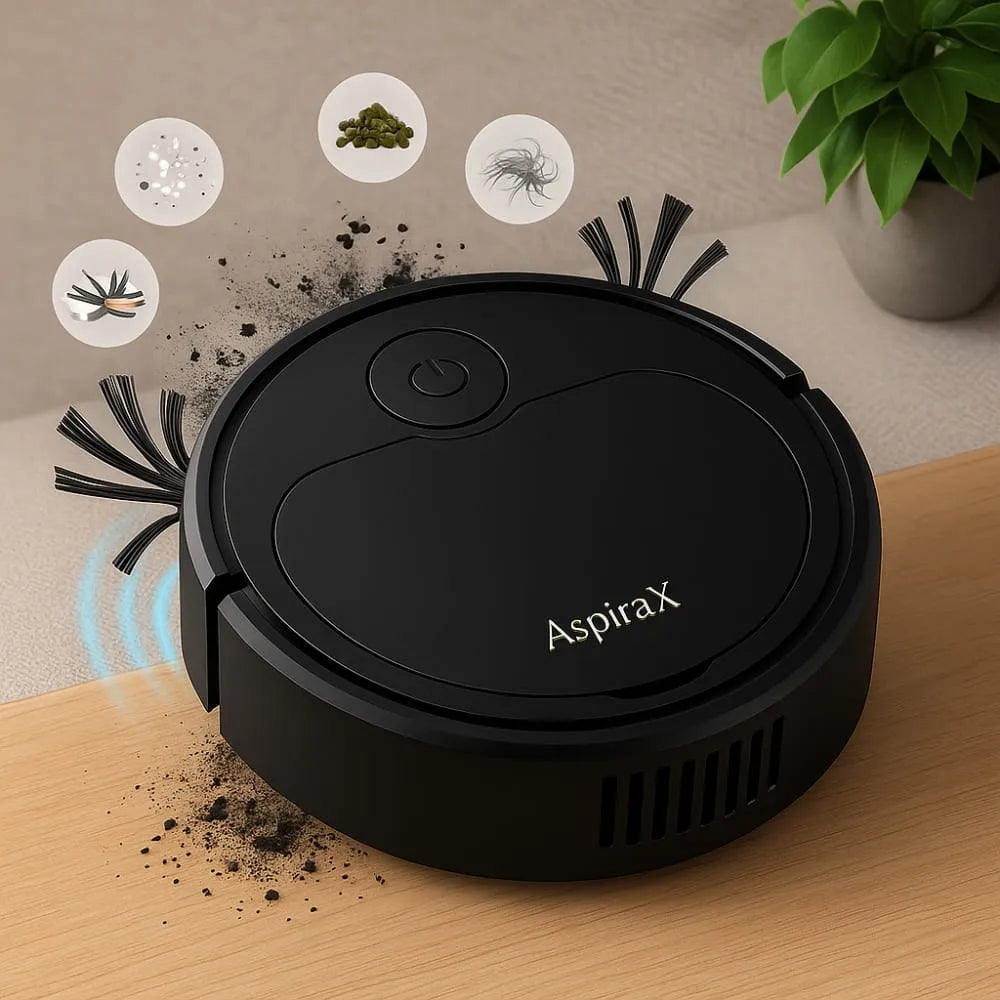 Robô Aspirador de Pó AspiraX 3 em 1 Bivolt - Varre, Aspira e Passa Pano