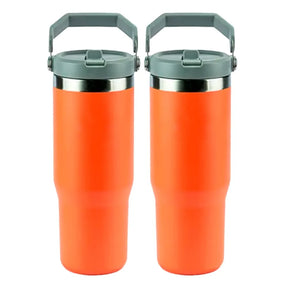 Kit 2 Garrafas Térmicas Flip Straw Tumbler com Canudo - Á Prova de Vazamentos