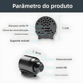 Kit 2 MicroCam Pro 4K – Mini Câmera de Segurança Ultra Discreta