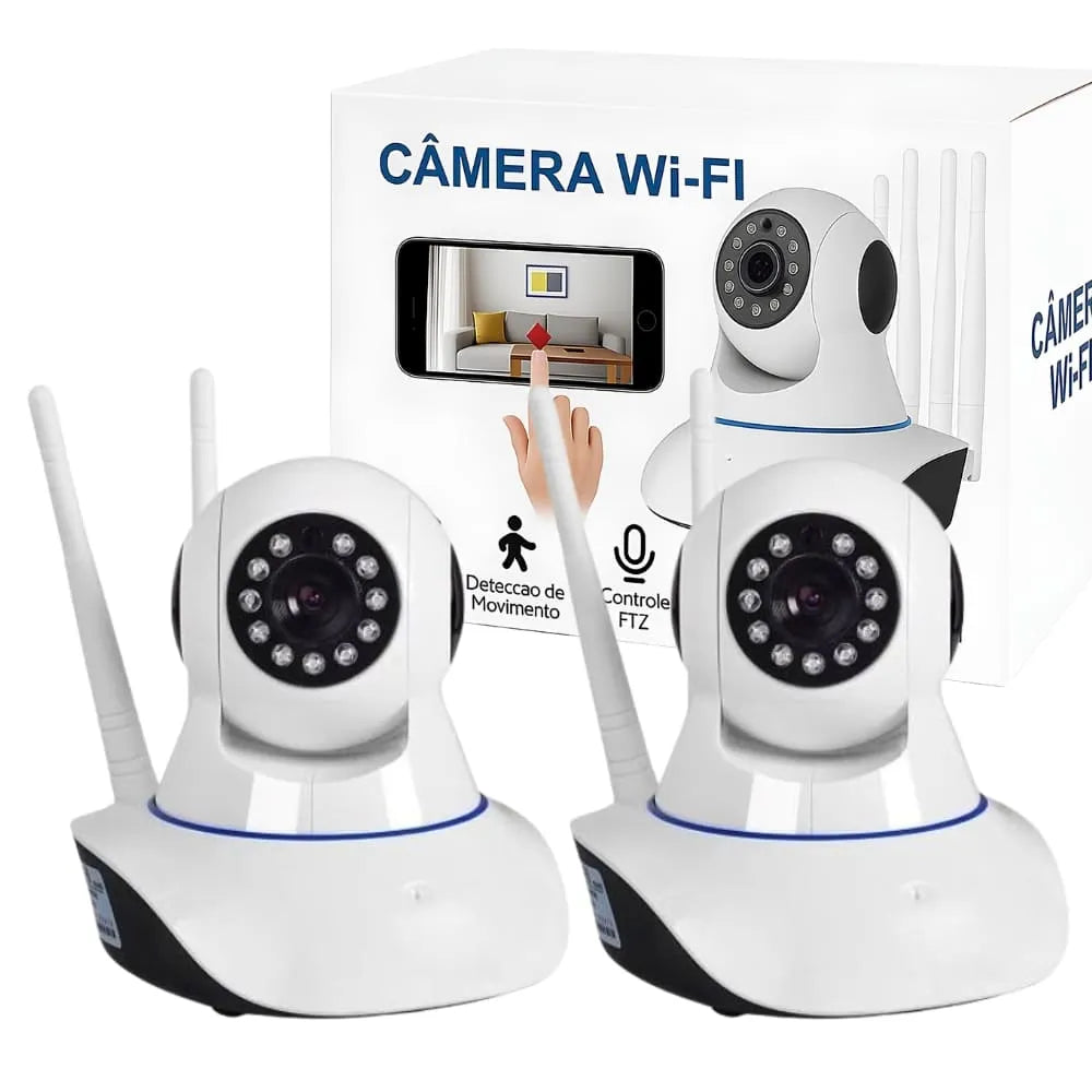 Kit 2 Câmera de Segurança Wifi 360 - Câmera Externa e Interna