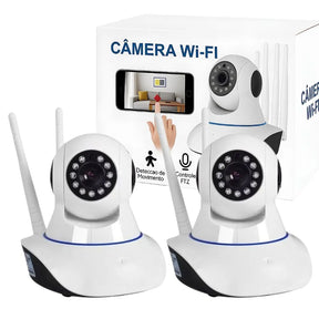 Kit 2 Câmera de Segurança Wifi 360 - Câmera Externa e Interna