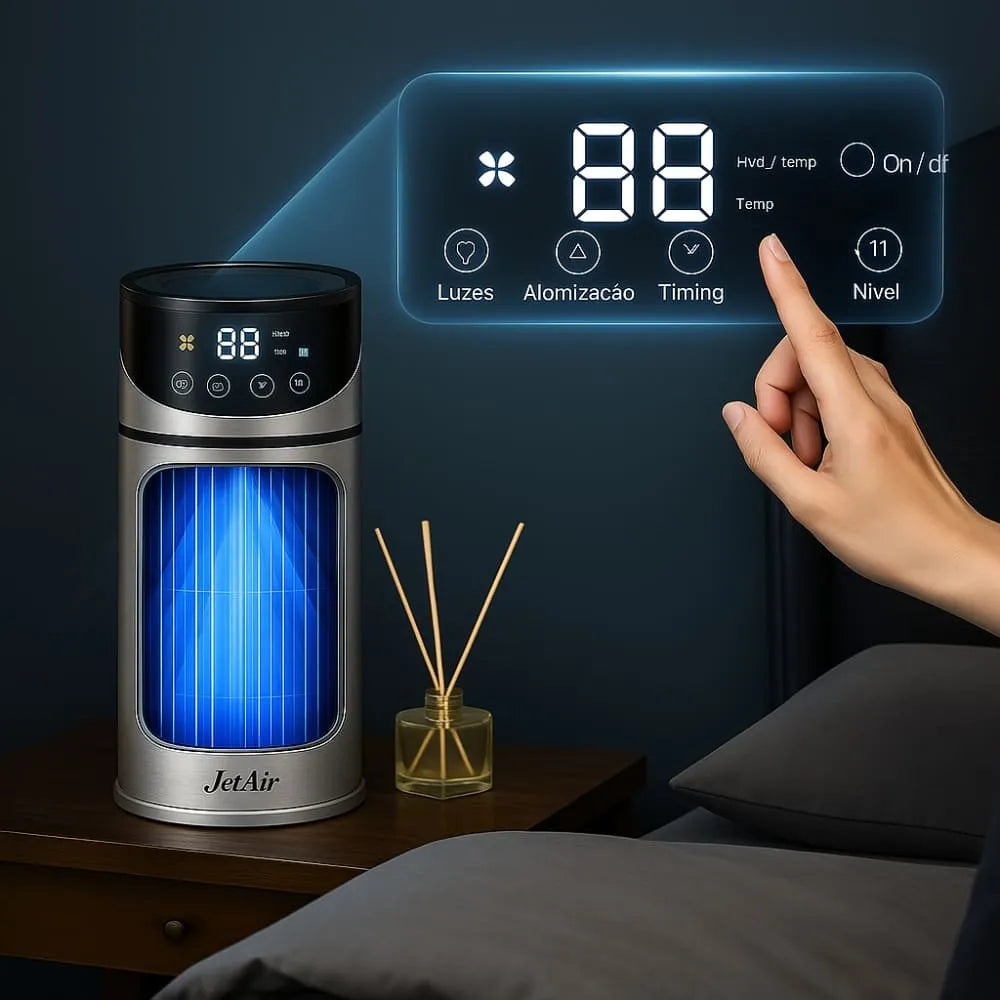 JetAir Turbo - Ar Condicionado Portátil Bivolt 4 em 1 - Refrigerador de Ar Silencioso